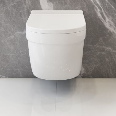 Click here to see Icera C-5170.01 ICERA KARO Compact-Elongated Dual-Flush Wall-Hung Toilet Bowl, 1.6/0.8 GPF, White - C-5170.01