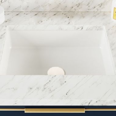 Click here to see Icera L-2442.01 ICERA Karo Grande 20-1/4” x 13-1/8” Undermount Lavatory with Three-Hole Front Overflow, White - L-2442.01