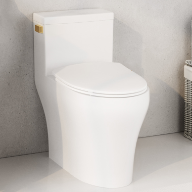 Click here to see Icera C-6690.01 ICERA MUSE Compact Elongated One-Piece Toilet with Side-Mount Trip Lever, 1.28 GPF, White - C-6690.01