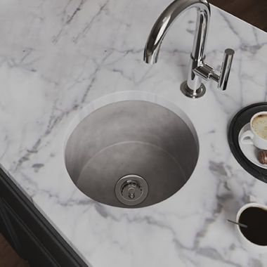 Click here to see Native NSB1407-A Native Trails Malibu NativeStone Round Bar/Prep Sink, Ash - NSB1407-A