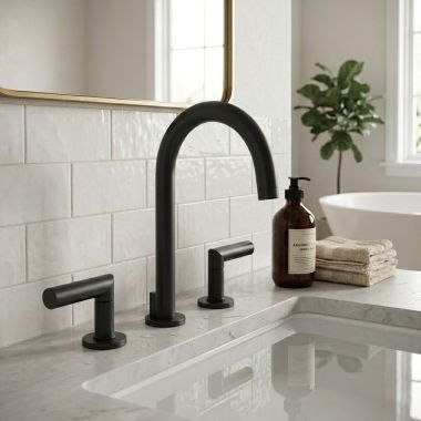 Click here to see Newport 3100/56 Newport Brass Pavani Two Handle Widespread Lavatory Faucet, 1.2 GPM, Flat Black - 3100/56
