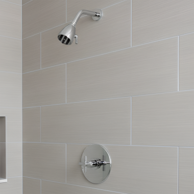 Click here to see Phylrich DPB3134-026 Phylrich Basic Pressure Balance Shower Set, Tubular Cross Handle, Polished Chrome - DPB3134-026