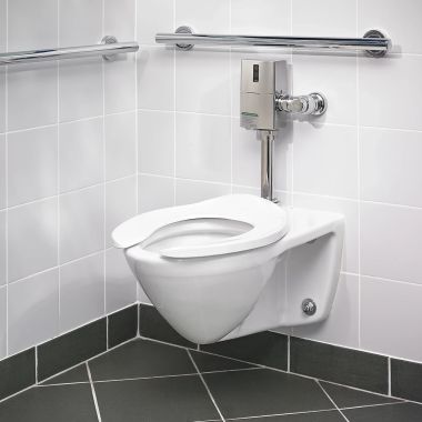 Click here to see Toto CT708U#01 TOTO Commercial Wall-Mounted Flushometer Top Spud, Elongated, Less Seat, Cotton - CT708U#01