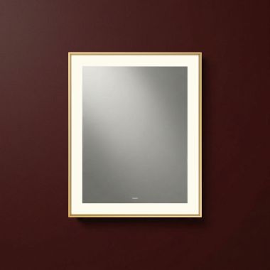 Click here to see   Robern Vitality Sculpt Lighted Mirror with Perimeter Light Pattern, Matte Gold - YM2531RPSMD382