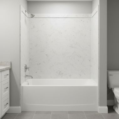 Click here to see   SWANSTONE SI00603.221 CARRARA SWANSTONE SSIT-60-3 SMOOTH TUB/SHWR WALL KIT - 60 x 33-1/2 x