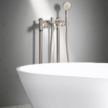 Click here to see   Jorger Palazzo Freestanding Tub Filler w/ Handshower, Polished Nickel - 605.20.140.035