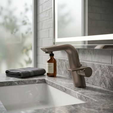 Click here to see   Jorger Exal Single Handle Lavatory Faucet, 1.2 GPM, Mink Matte - 632.10.334.096