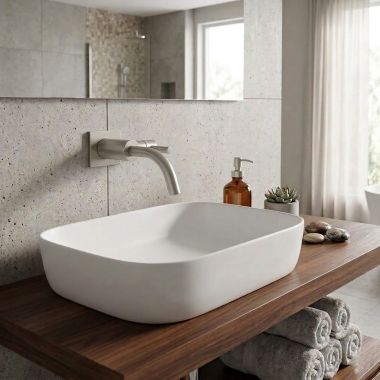 Click here to see   Jorger Charleston Square Single-Handle Wall-Mount Lavatory Faucet, Platinum - 634.10.360.065