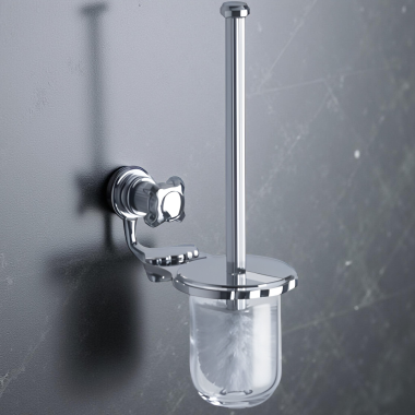 Click here to see   Jorger Aphrodite Toilet Brush Set with Frosted Crystal Glass Holder, Chrome - 607.00.000.000