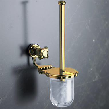 Click here to see   Jorger Aphrodite Toilet Brush Set with Frosted Crystal Glass Holder, Bronze - 607.00.000.011