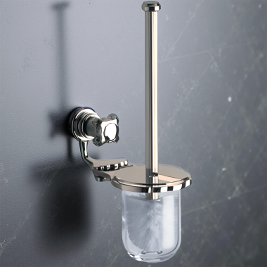 Click here to see   Jorger Aphrodite Toilet Brush Set with Frosted Crystal Glass Holder, Platinum - 607.00.000.065