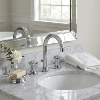 Click here to see   Jorger Aphrodite Two-Handle Widespread Lavatory Faucet, 1.2 GPM, Chrome - 607.30.300.000
