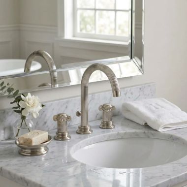 Click here to see   Jorger Aphrodite Two-Handle Widespread Lavatory Faucet, 1.2 GPM, Platinum Matte - 607.30.300.066