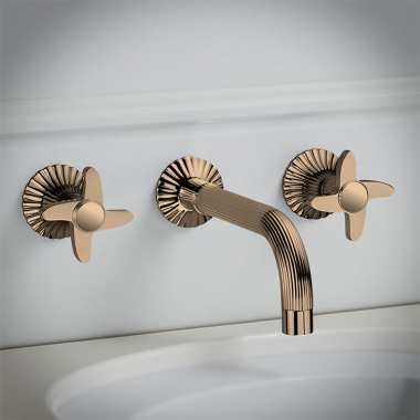 Click here to see   Joerger Cronos Two-Handle Wall Mount Lavatory Faucet Trim, Cross Handles, Bronze - 637.30.360.011