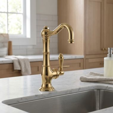 Click here to see   Rohl Italian Cinquanta 1 Hole Kitchen Faucet in Italian, Italian Brass - A3650LMIB2
