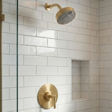 Click here to see   Phylrich Transition Pressure Balance Shower Set, Lever Handle, Satin Brass - 120-22-004