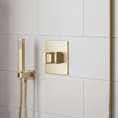 Click here to see Phlyrich  Phylrich Mix Single Handle Thermostatic Shower Valve Trim, Ring Handle, Burnished Gold - 4-113-24B