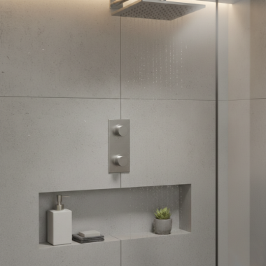 Click here to see Phlyrich  Phylrich Basic II Mini Thermostatic Valve Trim with Volume Control/Diverter, Smooth Handle, Satin Chrome - 4-169-26D