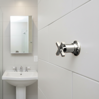 Click here to see   Phylrich Hex Modern Volume Control/ Diverter Trim, Cross Handle, Polished Nickel - 501-35-014