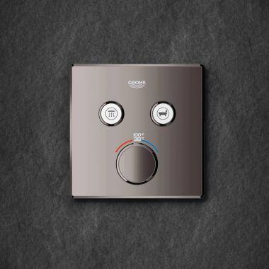 Click here to see Grohe  GROHE Grohtherm SmartControl Square 2-Function Thermostatic Valve Trim, Hard Graphite - 29141A00