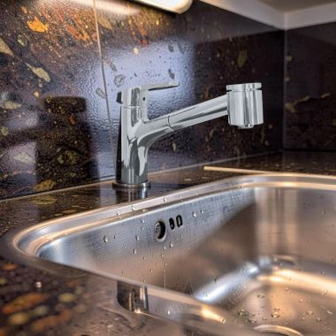 Click here to see Franke  Franke Sion Single-Handle Pull-Out Kitchen Faucet with Ceramic Disc Cartridge, Satin Nickel - FFPS20280 