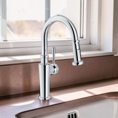 Click here to see Franke  Franke Absinthe Kitchen Faucet, Satin Nickel - FF5280