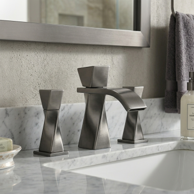 Click here to see   Jorger Turn Two-Handle Widespread Lavatory Sink Faucet, Mink - 623.30.300.095