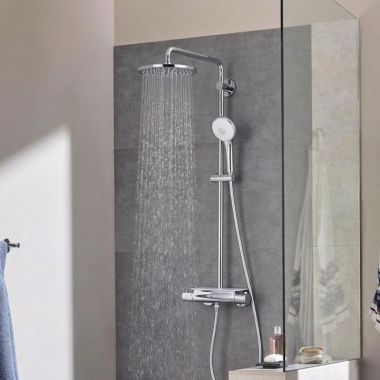 Click here to see   GROHE EUPHORIA 310 Cooltouch Thermostatic Shower System with 1.75 GPM (6.6 L/min) - 26726000