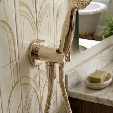 Click here to see   Phylrich Hand Shower Holder and Connector for K6530, Polished Brass, Uncoated - K6007/03U