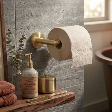 Click here to see   Phylrich Transition Single Post Toilet Paper Holder, Satin Brass - 120-74-004