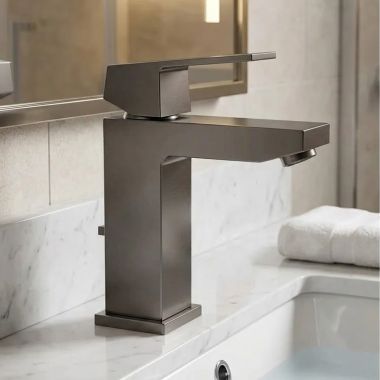Click here to see   GROHE EUROCUBE Single‑Hole S‑Size Lavatory Faucet, Brushed Cool Sunrise – 23129A0A