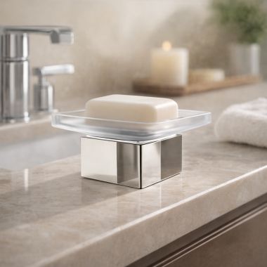 Click here to see   Jorger Empire Royal Freestanding Soap Dish Holder w/ Crystal Glass Dish, Polished Nickel - 627.00.017.035