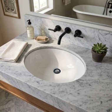 Click here to see   ICERA Vanity Medium Undermount Bathroom Sink with Front Overflow, White - L-280.06