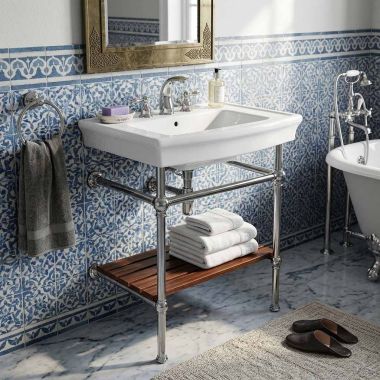 Click here to see   ICERA JULIAN Console Lavatory Metal Stand, Polished Chrome - Q-2320.500