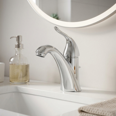 Click here to see   Danze Antioch Single-Handle Deck Mount Lavatory Faucet, WaterSense, 1.5 GPM, Chrome - D225521