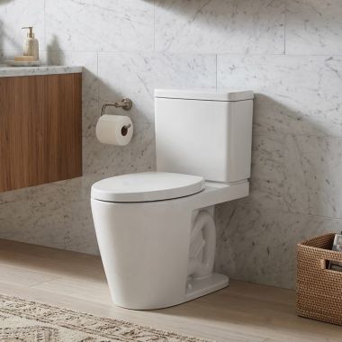 Click here to see Duravit  DURAVIT D-Neo PRO Series 1.28 GPF Two Piece Elongated Toilet with Left Hand Lever and Toilet Seat, ADA, White - D40315AA