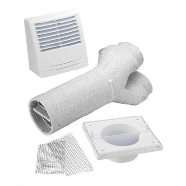 Click here to see Broan TYIK1 Broan-NuTone TYIK1 Dual Exterior Hood Installation Kit, Light Material