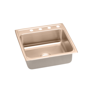 Click here to see Elkay LR2222MR2-CU Elkay LR2222MR2-CU CuVerro Antimicrobial Copper 2-Hole Single Bowl Sink