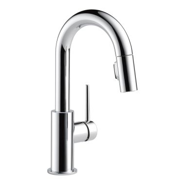 Click here to see Delta 9959-DST Delta Trinsic Two-Function Single-Handle Chrome Pull-Down Bar/Prep Faucet, 1.8 GPM, Lever Handle, Diamond Seal Technology, ADA - 9959-DST