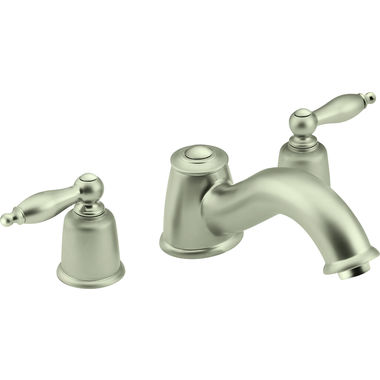 Click here to see Moen T6985STST Moen Castleby Two-Handle Roman Tub Faucet, Lever Handles with Temperature Indicators, 18 GPM, Satine - T6985STST