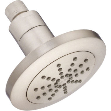 Click here to see Gerber D460057BN Danze Mono Chic Single-Function Round Shower Head with 40 Easy Clean Jets, Pressure Manifold and Air Injection Technology, 1.75 GPM, Brushed Nickel - D460057BN