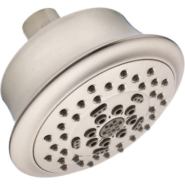 Click here to see Gerber D460023BN Danze Surge 4-1/2in Five-Function Shower Head with Dual Valve, Easy-Glide, Air Injection Technology, 2.5 GPM, Brushed Nickel - D460023BN