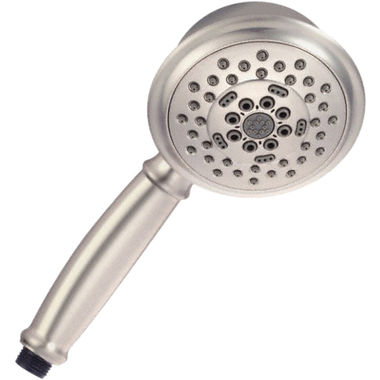 Click here to see Gerber D462025BN Danze Surge 525 5-Function Round Hand Shower with D-Force Technology, EasyClean Jets, 2.5 GPM, Brushed Nickel - D462025BN