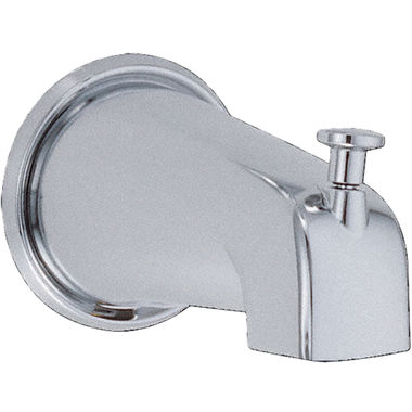 Click here to see Gerber D606425 Gerber 8 9/16in Chrome Wall Mount Tub Spout with Diverter, 1/2in-14NPT Connection, Single-Hole Insallation, Metal COnstruction - D606425 