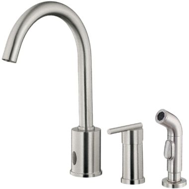 Click here to see Danze D423058SS Danze Parma Kitchen Faucet w/ Side Spray, 3 Hole, Stainless Steel - D423058SS