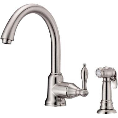 Click here to see Danze D401540SS Danze Fairmont Single Handle Kitchen Faucet w/ Side Spray, Stainless Steel - D401540SS