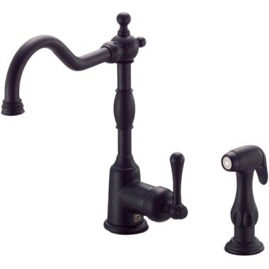 Click here to see Danze D401557BS Danze Opulence Single Handle Kitchen Faucet w/ Side Spray, Satin Black - D401557BS