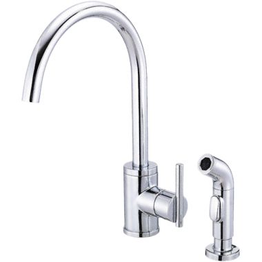 Click here to see Danze D401558 Danze Parma Single Handle Kitchen Faucet w/ Side Spray, Chrome - D401558