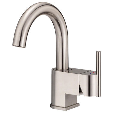 Click here to see Danze D224542BNV Danze Como Single-Hole Bathroom Faucet with Touch-Down Drain, Single-Handle, 1.5 GPM, Lever Handle, ADA, WaterSense, Brushed Nickel - D224542BNV