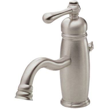 Click here to see Danze D225557BN Danze Opulence Single-Hole Bathroom Faucet with Metal Touch-Down Drain, Single-Handle, 1.5 GPM, Lever Handle, ADA, WaterSense, Brushed Nickel - D225557BN